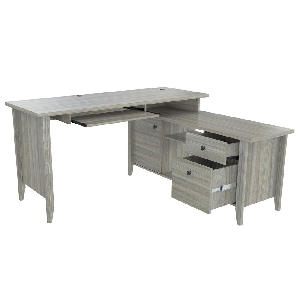 Inval L Shaped Smoke Oak Computer Writing Desk Et 3915 The Smoke Oak Computer Writing Desk Et 3915