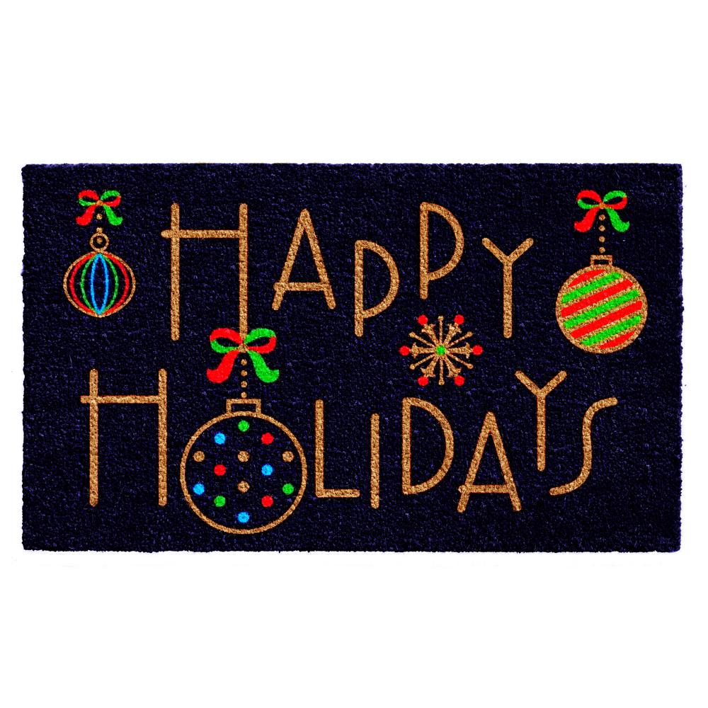 Home More Happy Holidays 17 In X 29 In Coir Door Mat 102361729