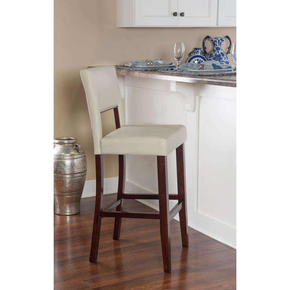 Linon Home Decor Milano 30 in. Cream Cushioned Bar Stool0211CRM01U