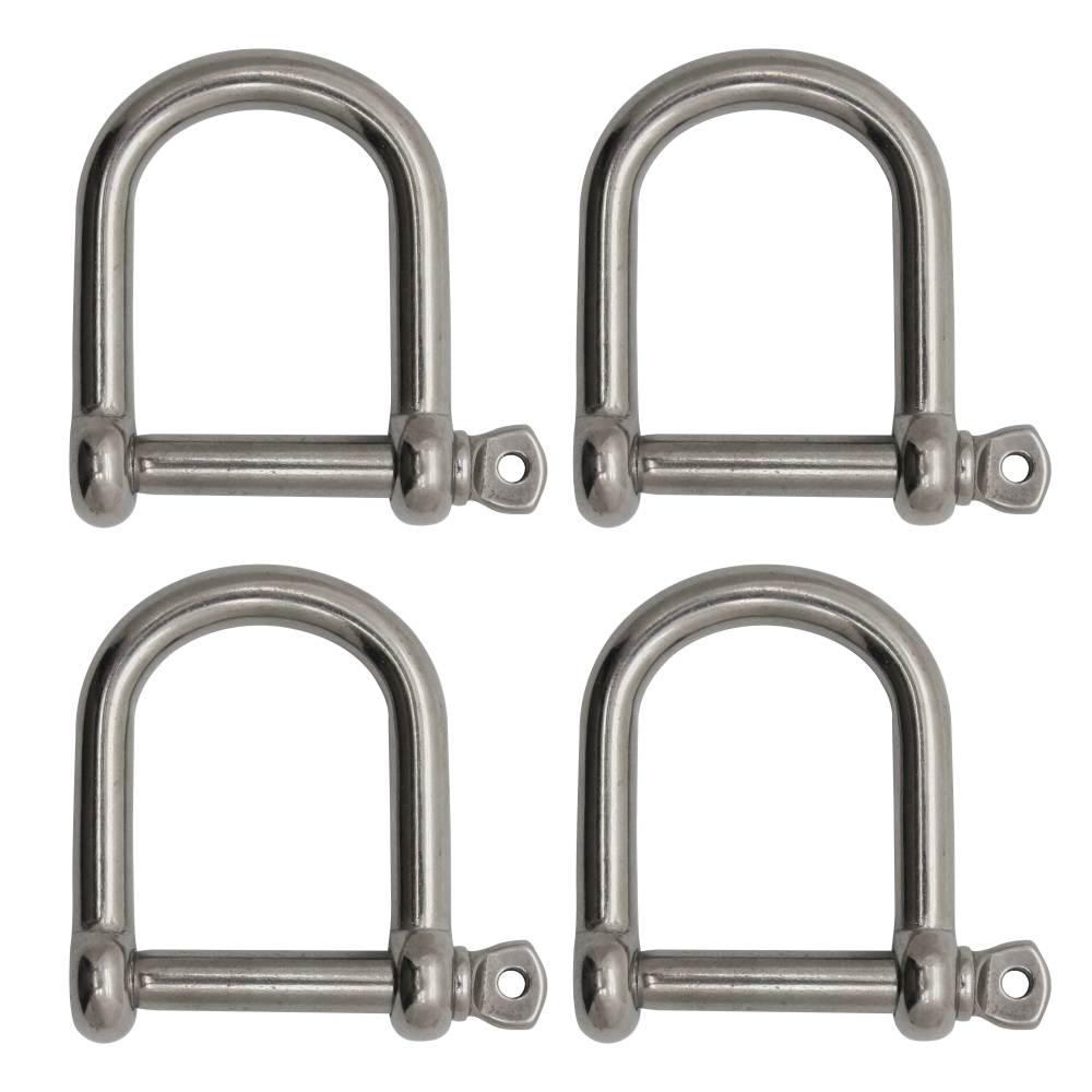 1//4 2-Pack Extreme Max 3006.8201.2 BoatTector Stainless Steel Long D Shackle