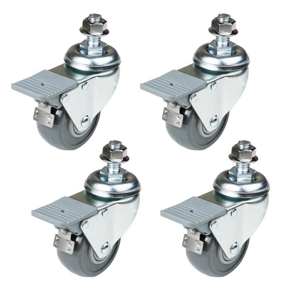 POWERTEC DualLocking Swivel Caster Set (4Pack)17202 The Home Depot