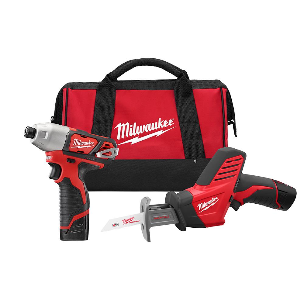 Milwaukee M12 12 Volt Lithium Ion Cordless Combo Tool Kit 4 Tool With