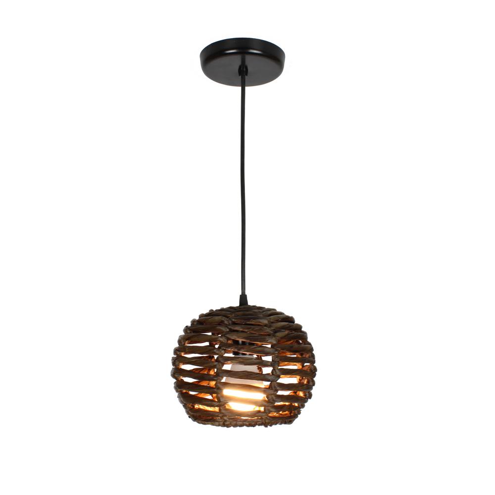 Download EQLight Luisa 1-Light Dark Brown Pendant Globe-PLDS01 ...