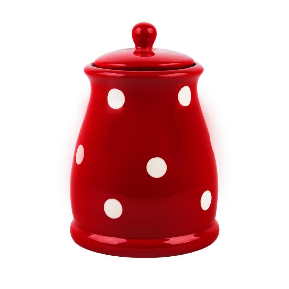 Home Essentials And Beyond 45 Oz Small Red And White Dots Ceramic