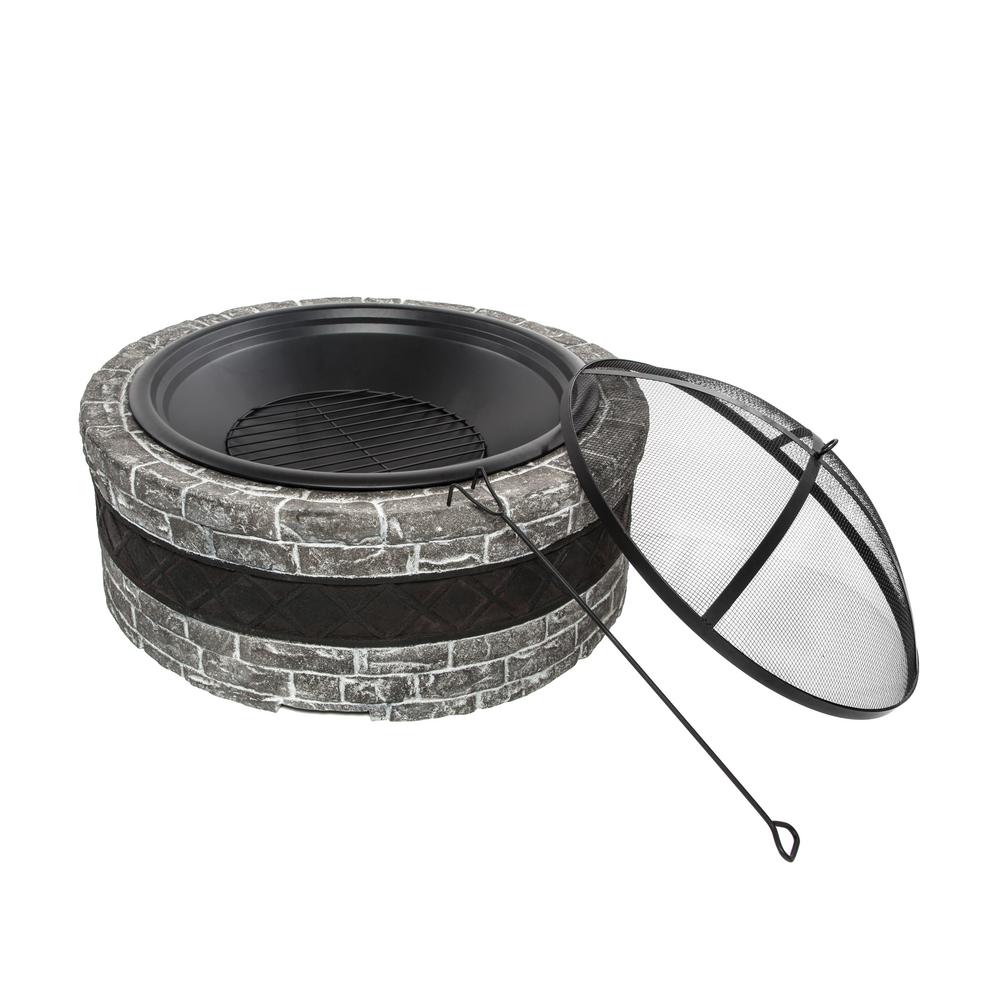 Sun Joe 35 In X 20 5 Round Cast Stone Wood Burning Fire Pit Sun Joe 35 In X 20 5 Round Cast Stone Wood Burning Fire Pit