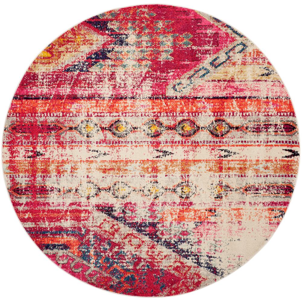 Round 7 And Larger Southwestern Area Rugs The Home Depot Monaco Magenta Multi 6 Ft 7 In X