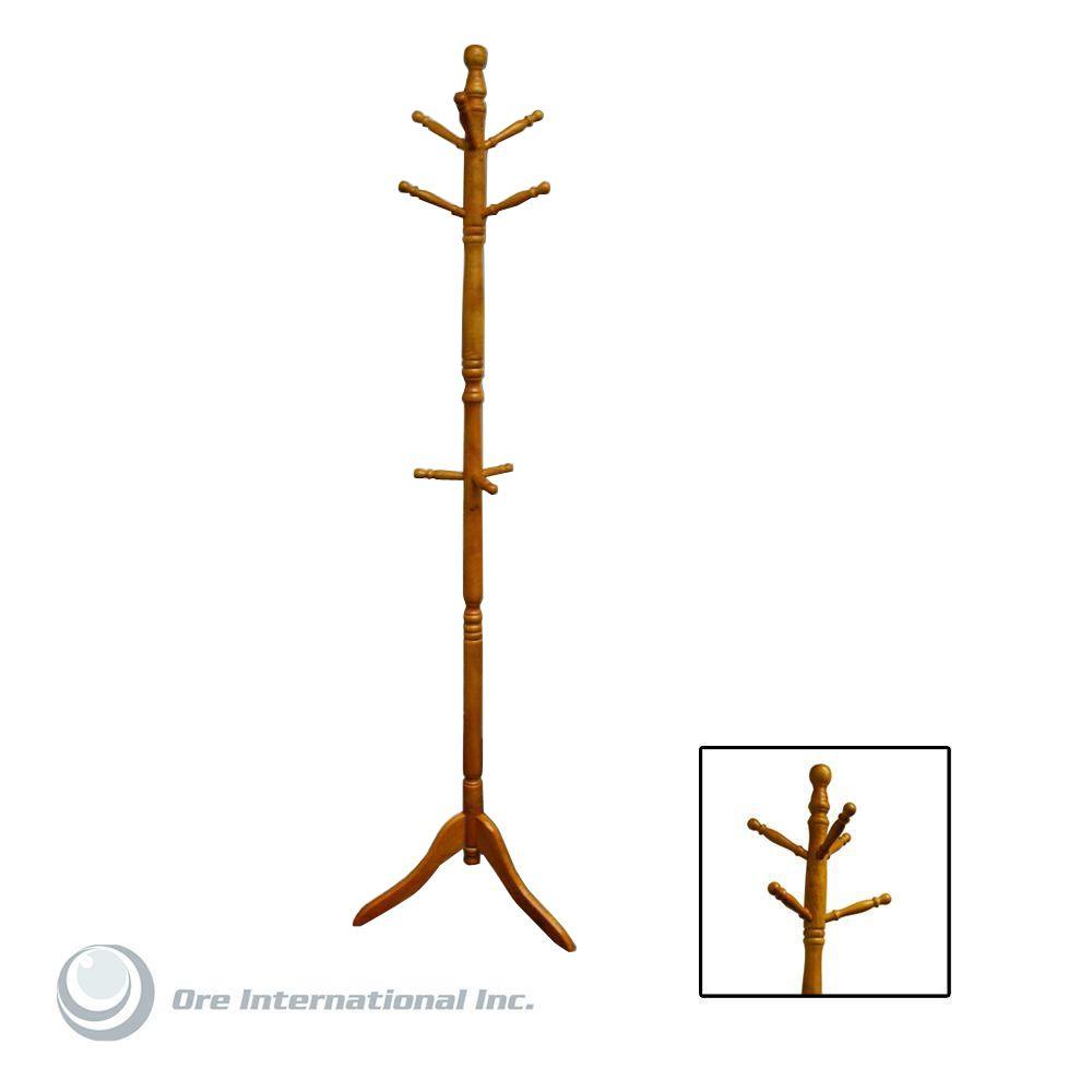 Natural 0-Hook Coat Rack