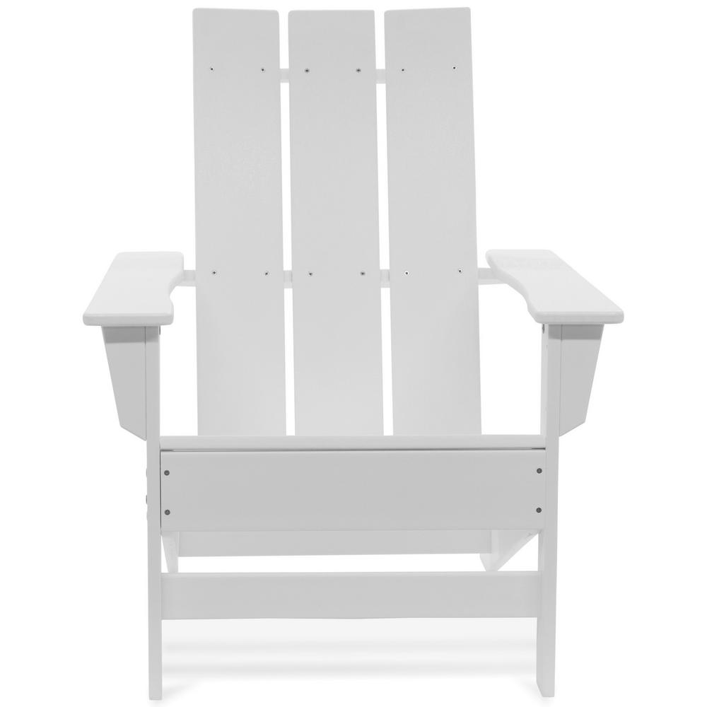 Durogreen Aria White Recycled Plastic Modern Adirondack Chair