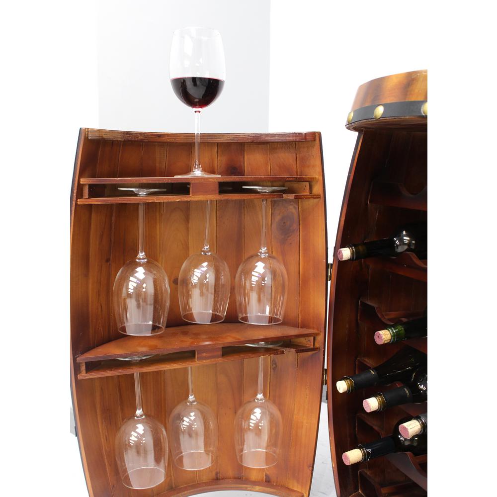 Vintiquewise 27 Bottle Decorative Wine Holder Wooden Wine Barrel