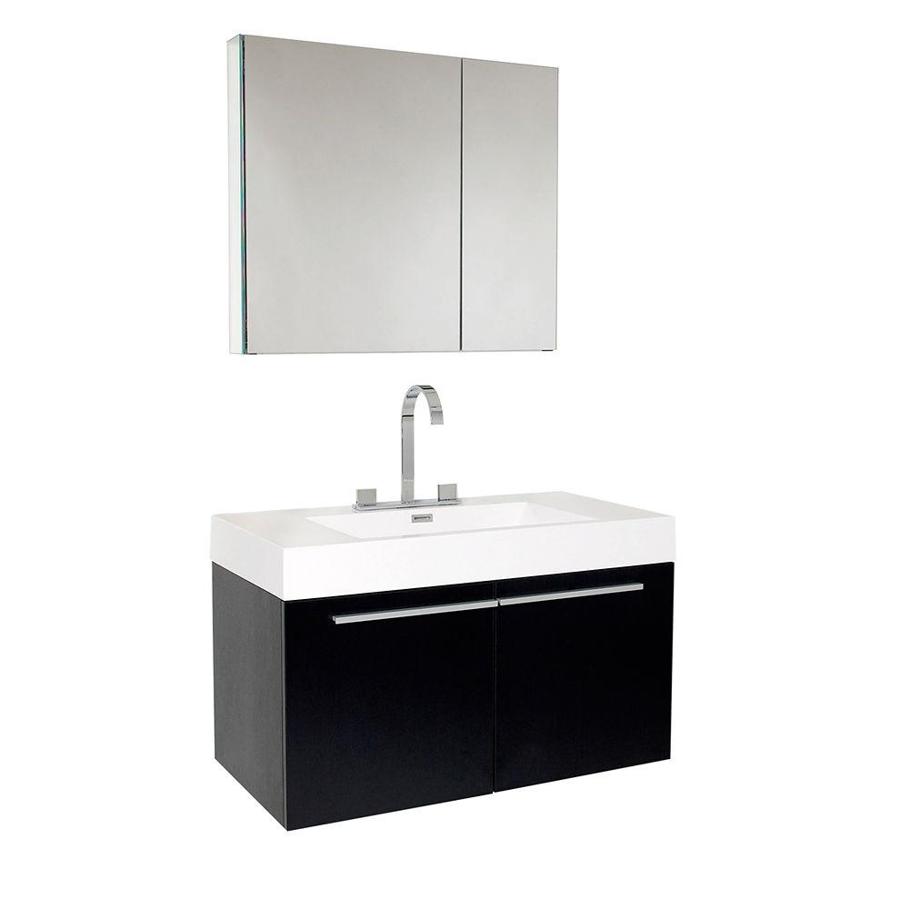 Black Mid Century Modern Bathroom Vanities Bath The Home Depot