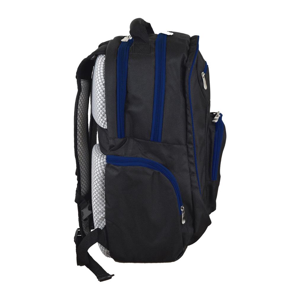 black and blue backpack