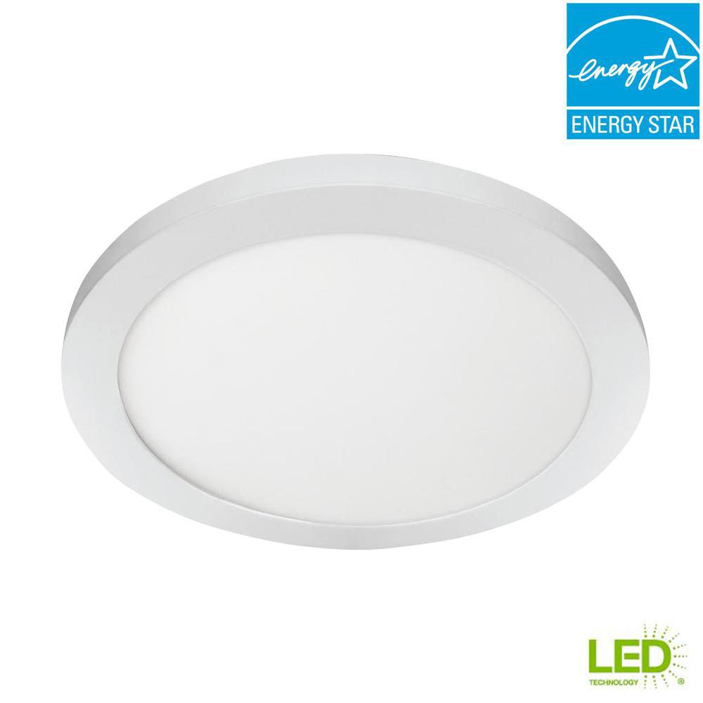 Wraparound Lights Commercial Lighting The Home Depot 15 In 22 5 Watt Dimmable White Integrated Led Edge Lit Round Flat Panel