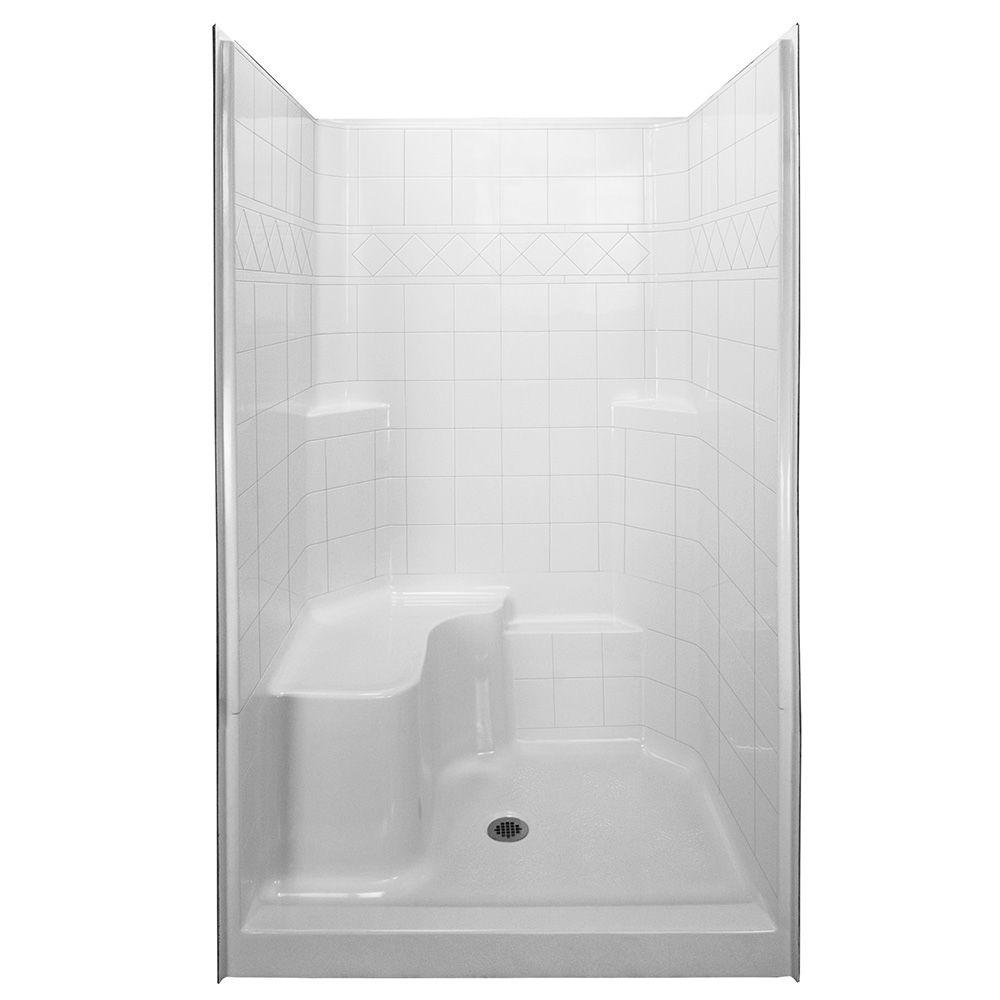 48 Shower Stalls Kits Showers The Home Depot   White Ella Shower Stalls Kits 3648sh3p4lwhstd 64 400 Compressed 