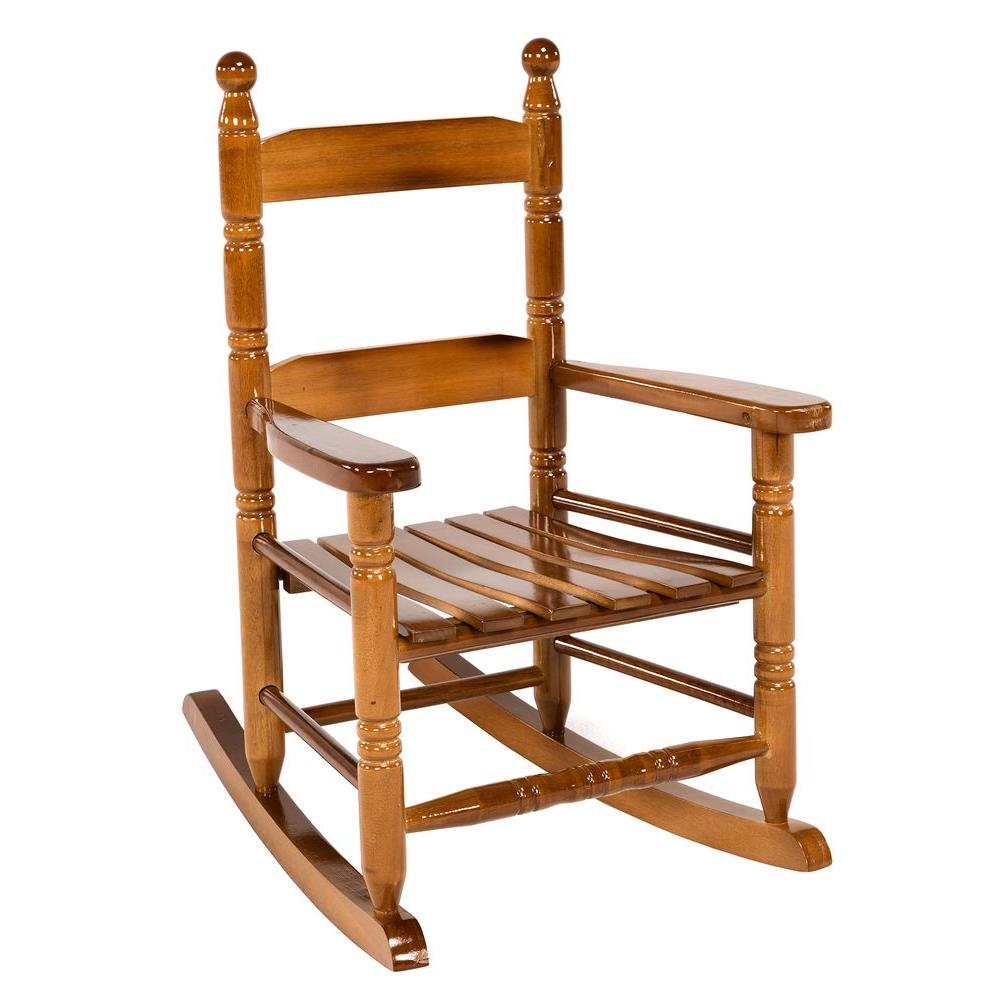 wooden childs rocking chair