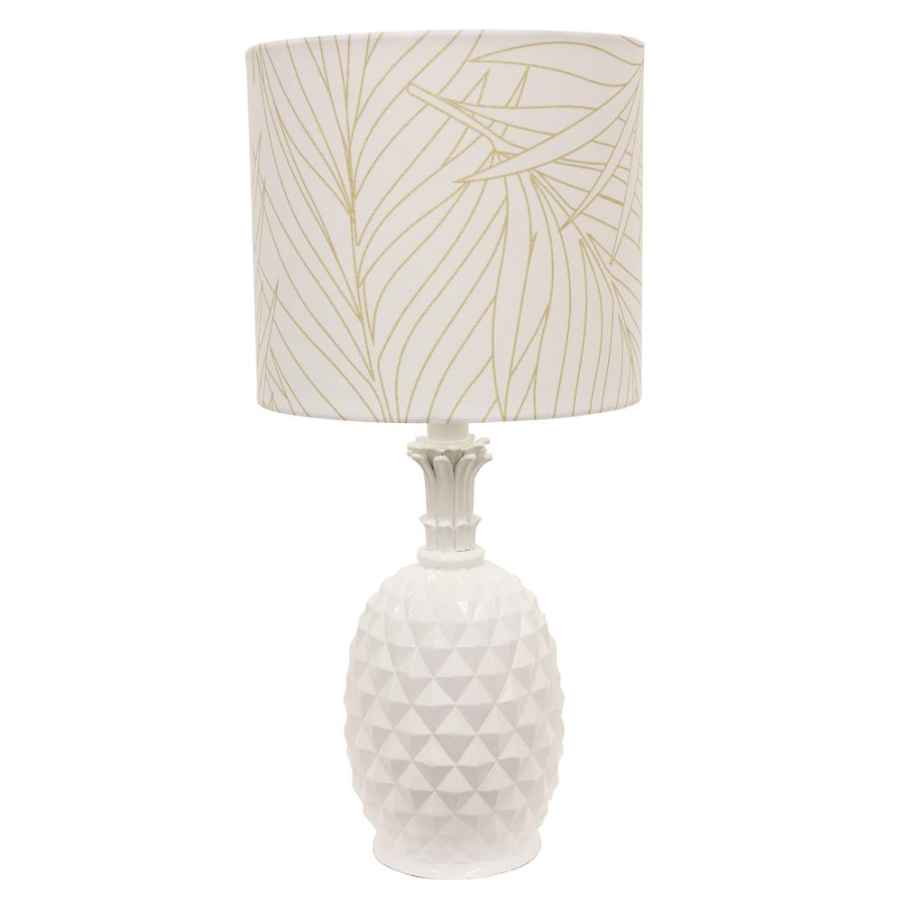 white pineapple table lamp