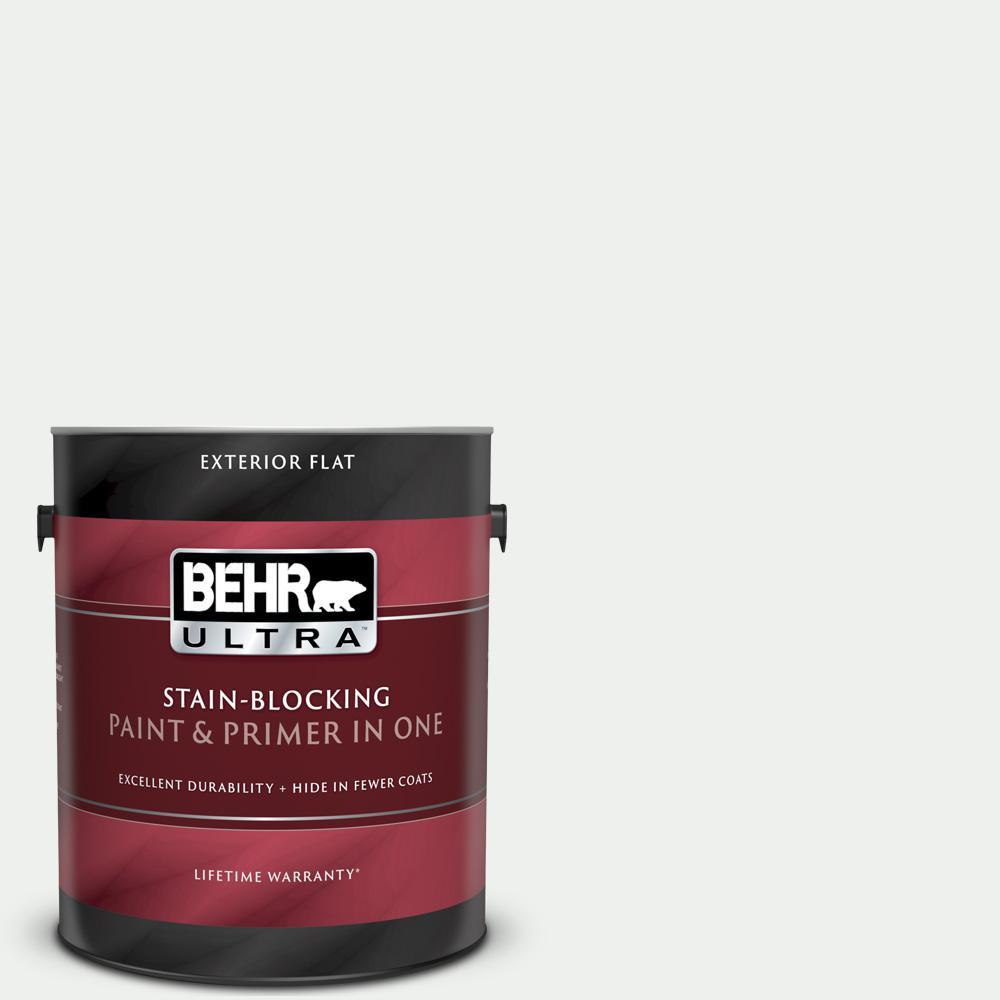 BEHR ULTRA 1 gal. BLW15 Frost Flat Exterior Paint and Primer in One
