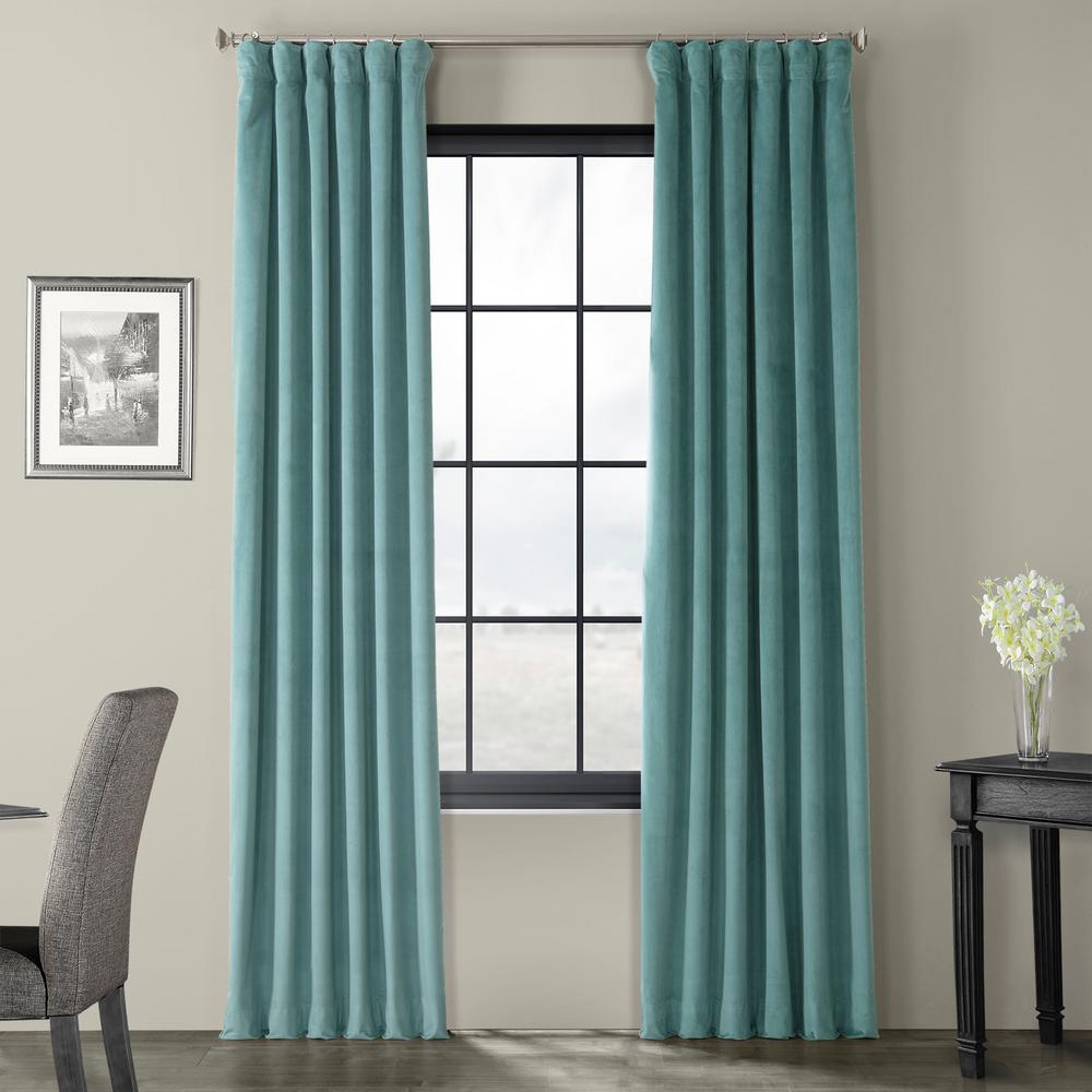 Exclusive Fabrics & Furnishings Blackout Signature Aqua Mist Blue