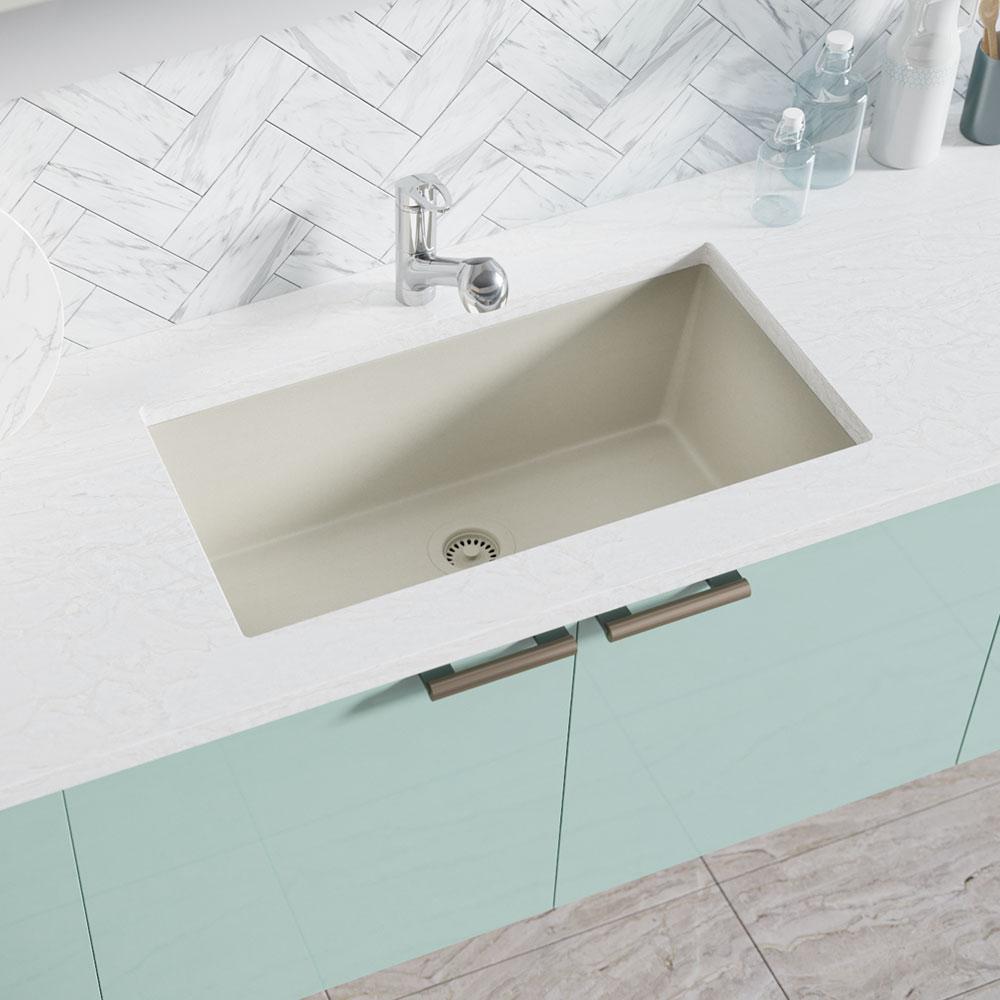 Rene Undermount Composite Granite 32-5/8 in. Single Bowl Kitchen Sink