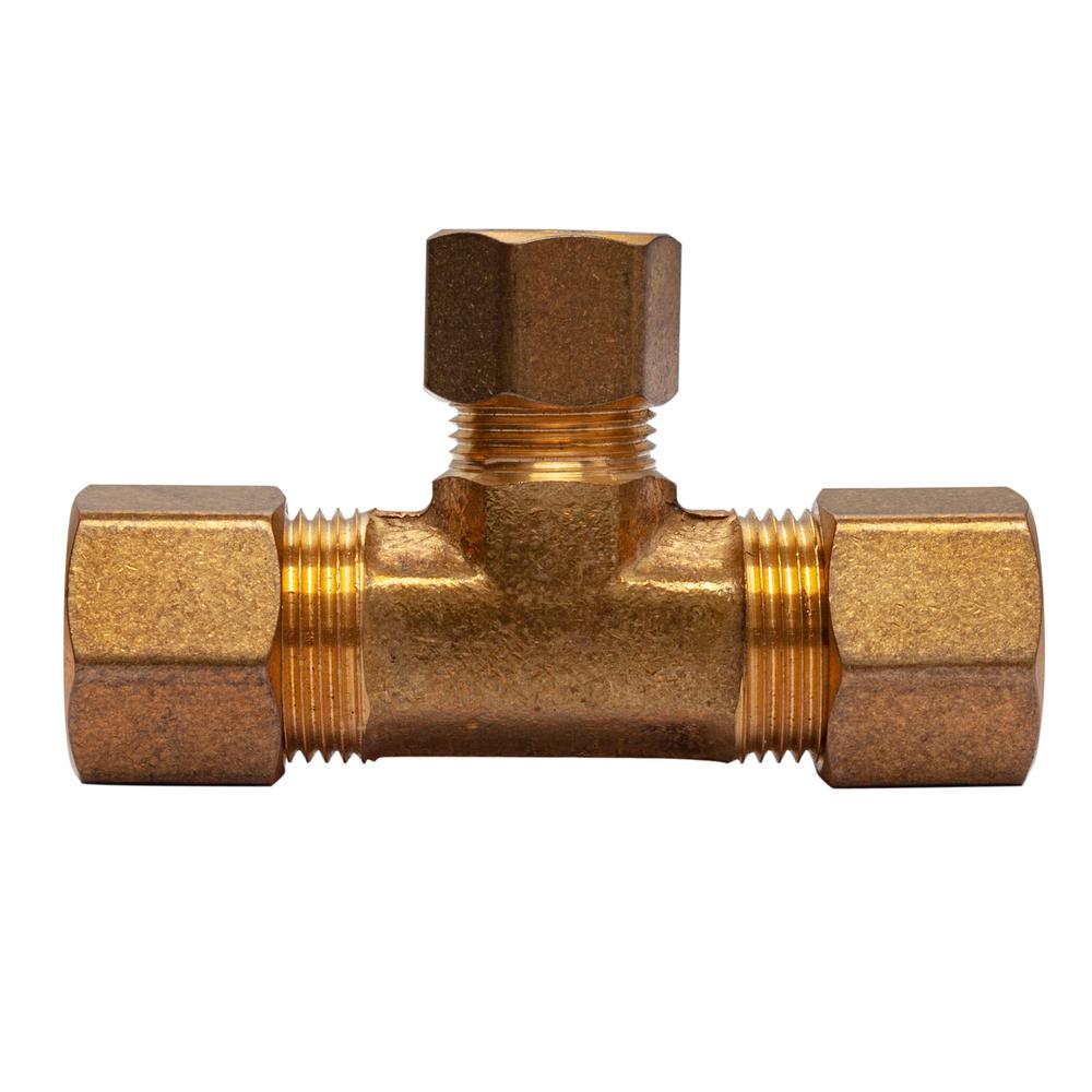LTWFITTING 1 2 In O D X 1 2 In O D X 3 8 In O D Comp Brass 