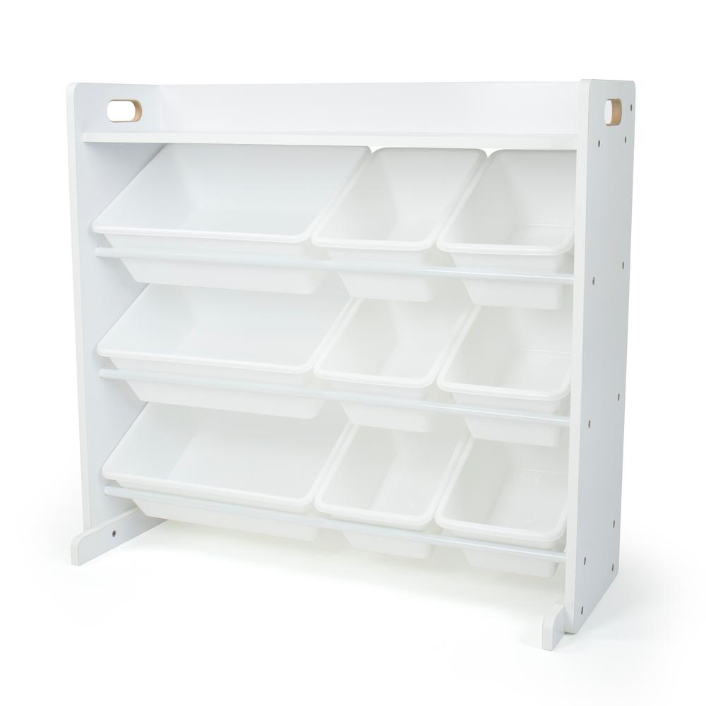 White Toy Storage Organizer with Shelf 