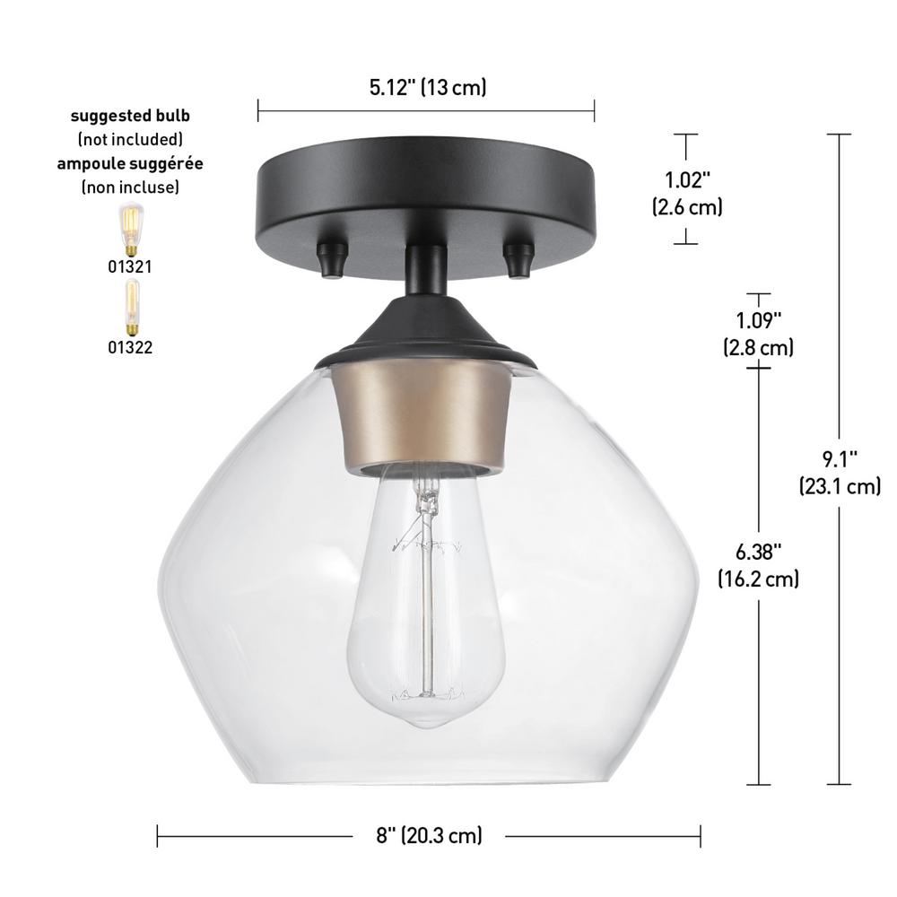 Globe Electric Harrow 1 Light Matte Black Semi Flush Mount Ceiling - Globe Electric Semi Flush Mount Ceiling Light Globe Electric Harrow 1 Light Matte Black Semi Flush Mount Ceiling - Globe Electric Semi Flush Mount Ceiling Light