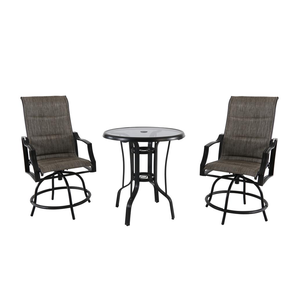 Hampton Bay Statesville 3-Piece Steel Outdoor Bistro Set ...