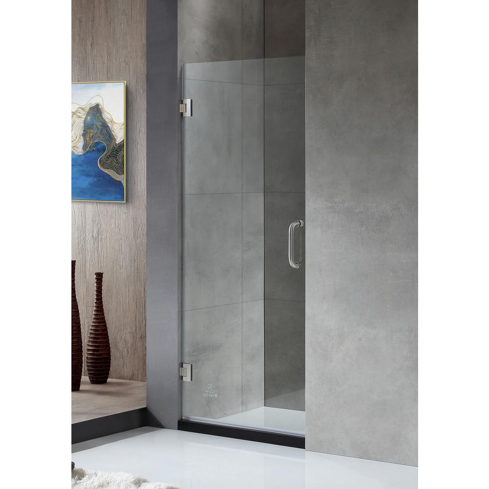 Anzzi Collage Series 24 In X 72 Frameless Hinged Shower Door Anzzi Collage Series 24 In X 72 Frameless Hinged Shower Door Brushed