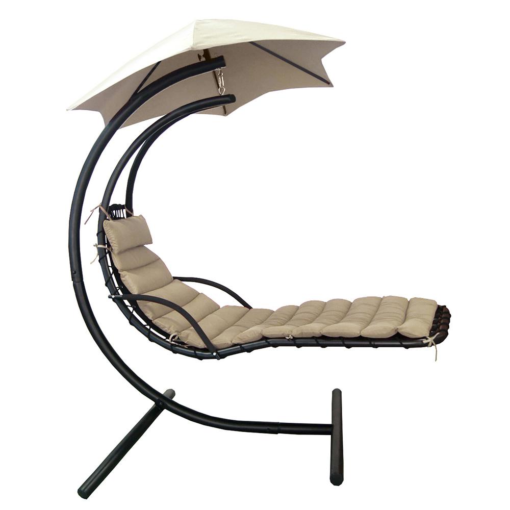 Island Umbrella Island Retreat 1 Person Hanging Lounge With Shade Metal Outdoor Patio Swing Nu3221 The Home Depot