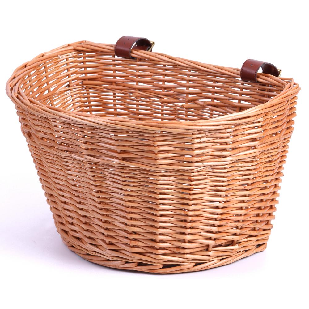 wicker bike basket with lid
