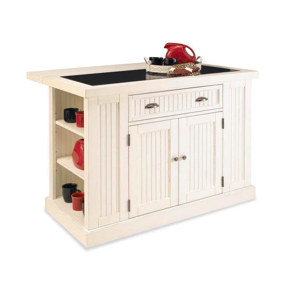 Homestyles Nantucket White Kitchen Island With Granite Top 5022 94