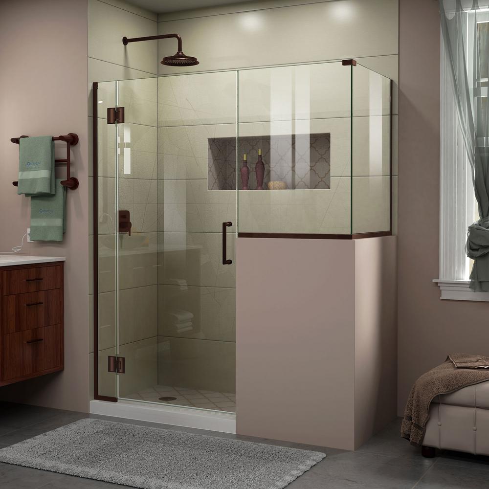 DreamLine UnidoorX 403/8 in. x 47 in. x 72 in. Frameless Hinged Corner Shower Enclosure in Oil