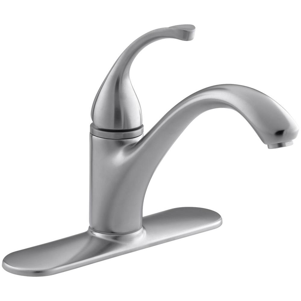 Kohler Forte Single Handle Standard Kitchen Faucet In Vibrant Stainless