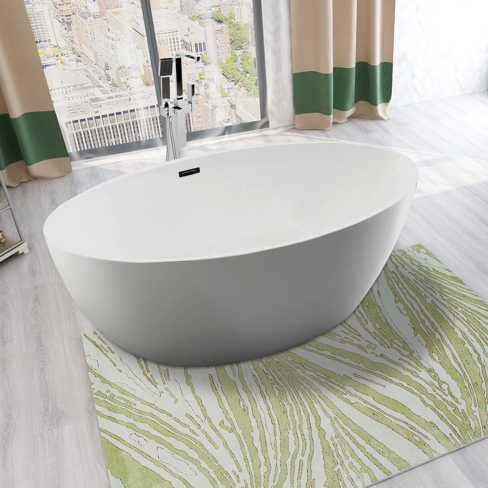 Vanity Art Amiens 69 in. Acrylic Flatbottom Freestanding Bathtub in
