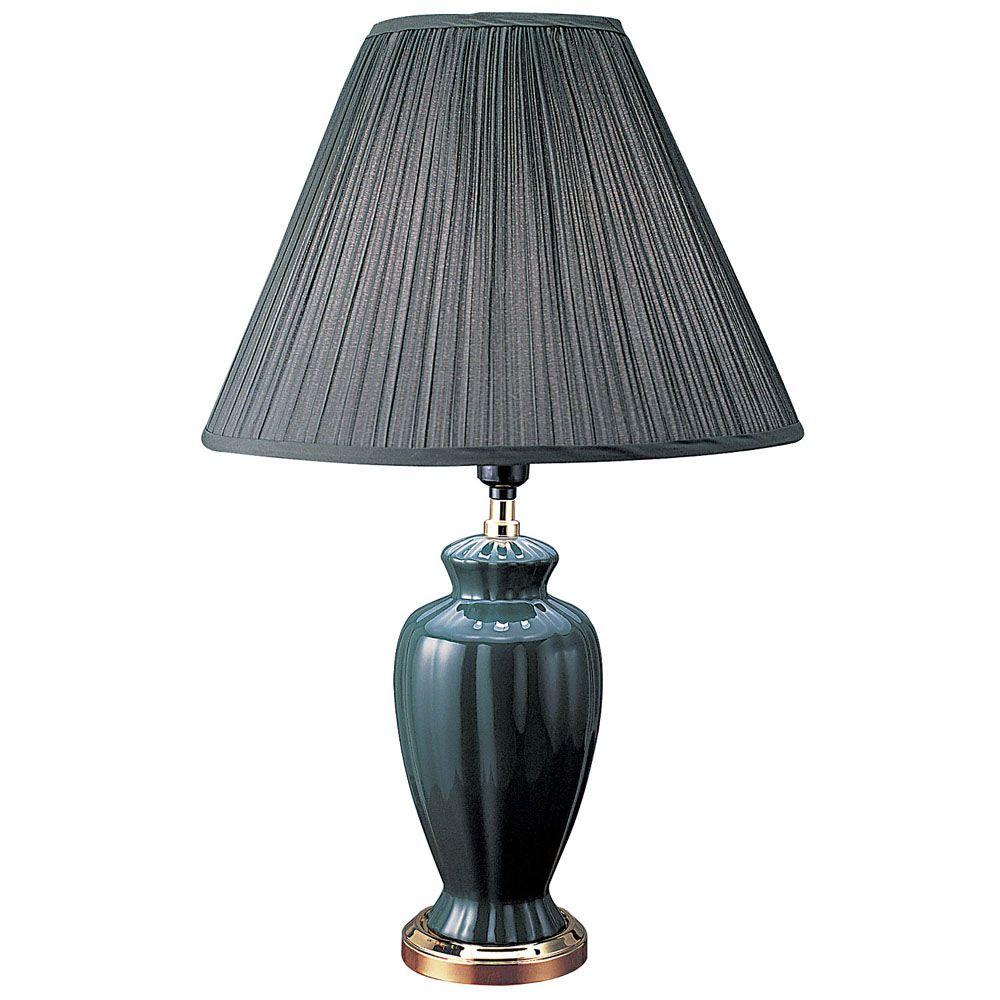 ORE International 26 in. Ceramic Green Table Lamp-6118GN - The Home Depot