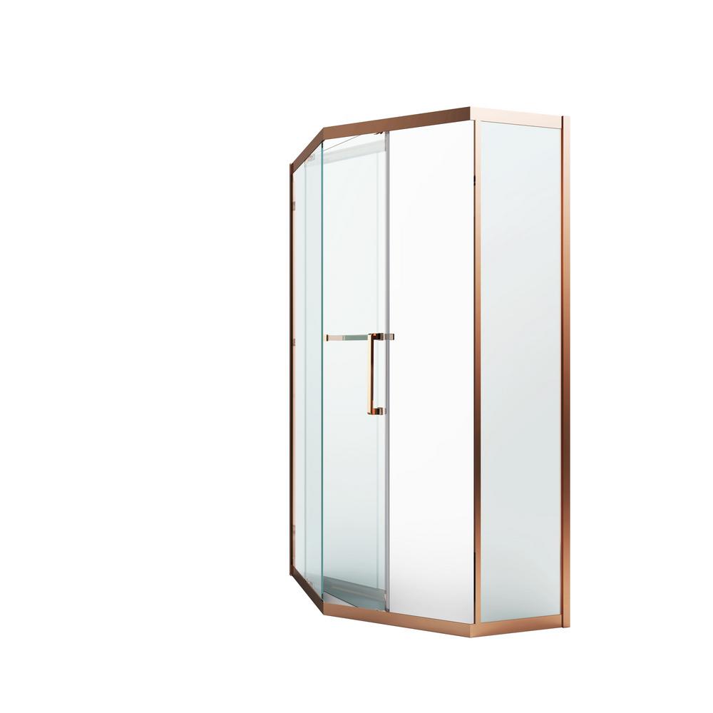 Framed Gold Shower Doors Showers The Home Depot