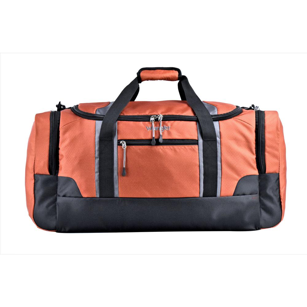 Wrangler 24 In Burnt Orange Multi Pocket Sport Duffel Bag Burnt Orange Multi Pocket Sport Duffel Bag