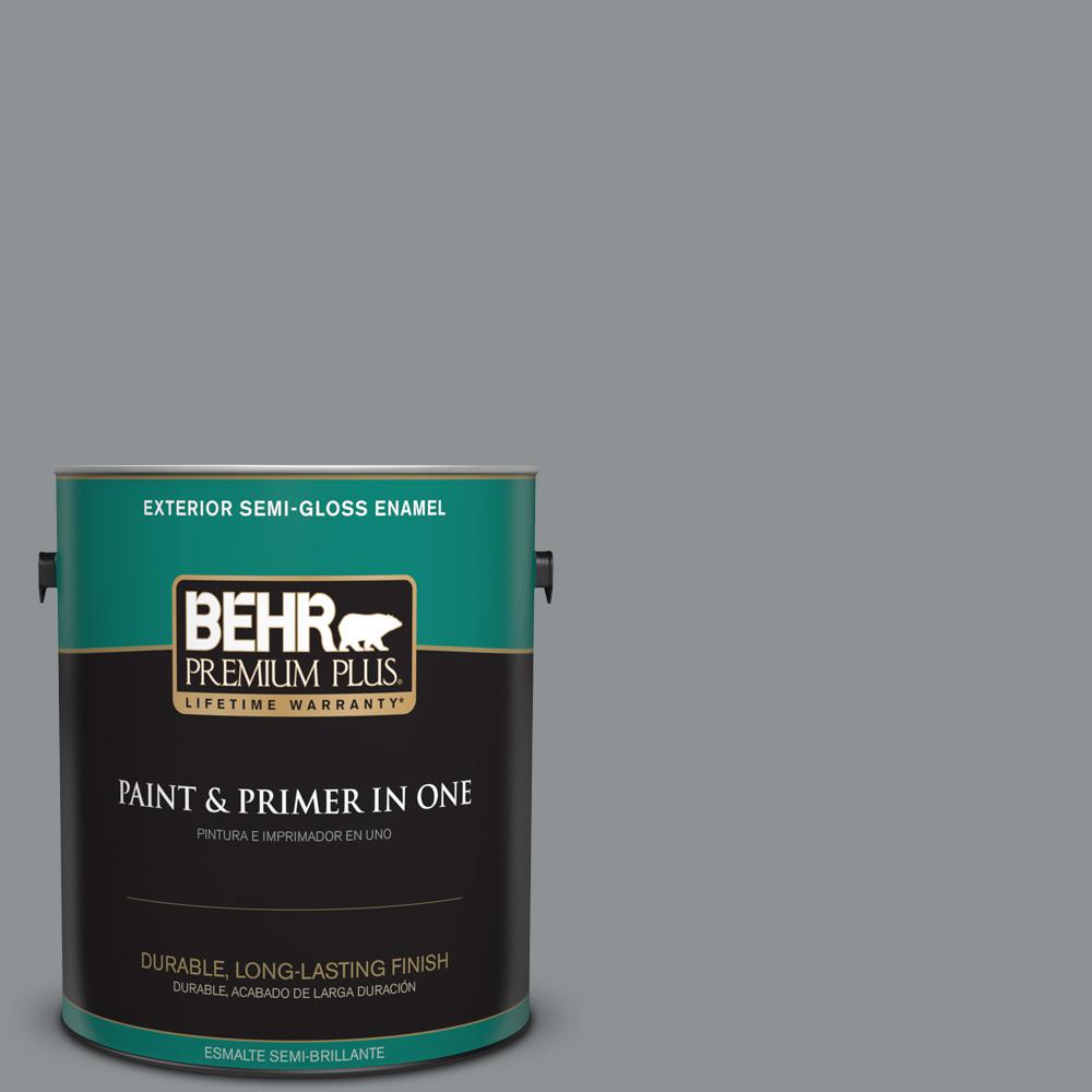 BEHR Premium Plus 1gal. 720E2 Light French Gray SemiGloss Enamel Exterior Paint505001 The
