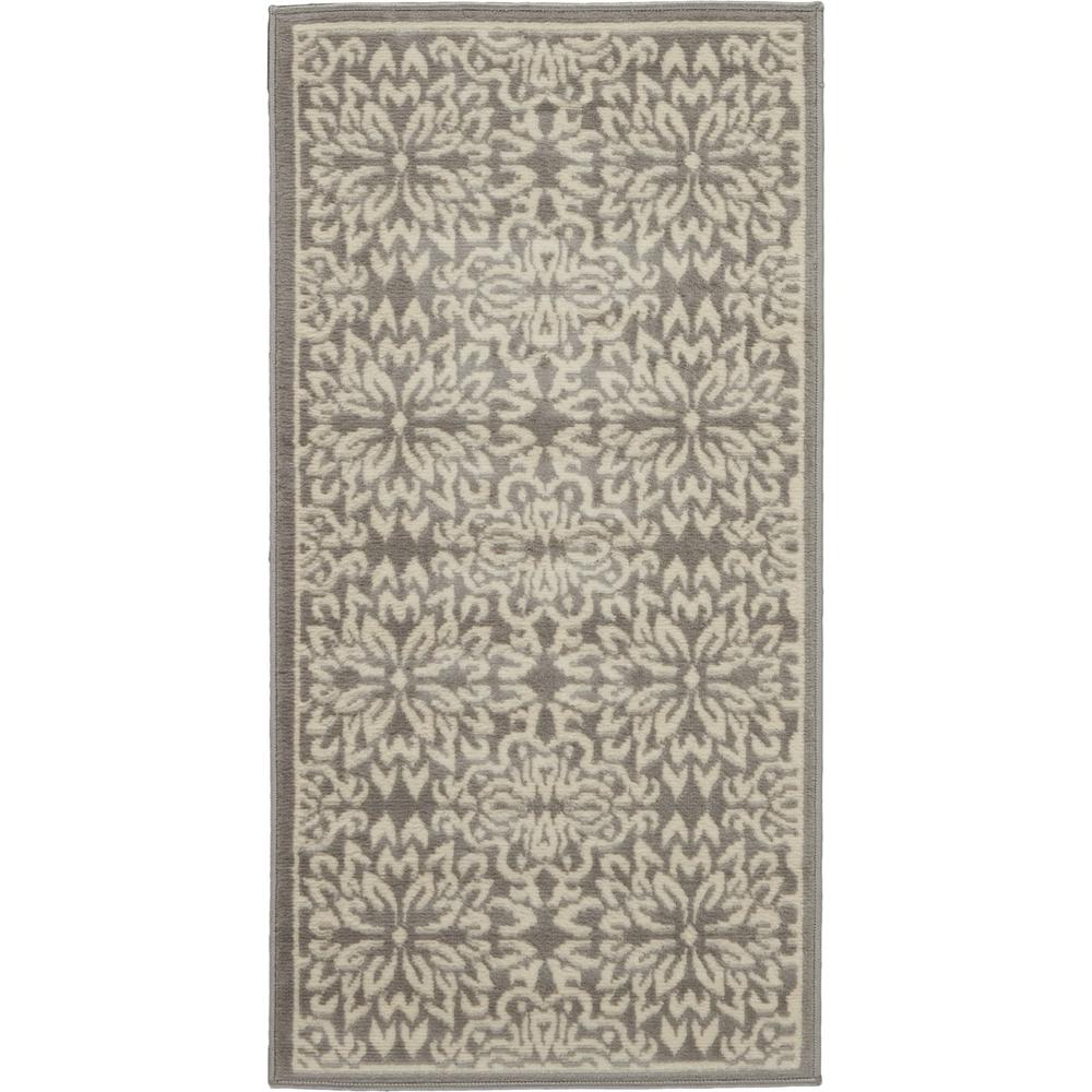 Photo 1 of Jubilant 2 ft. x 4 ft. Small Grey Floral Area Rug