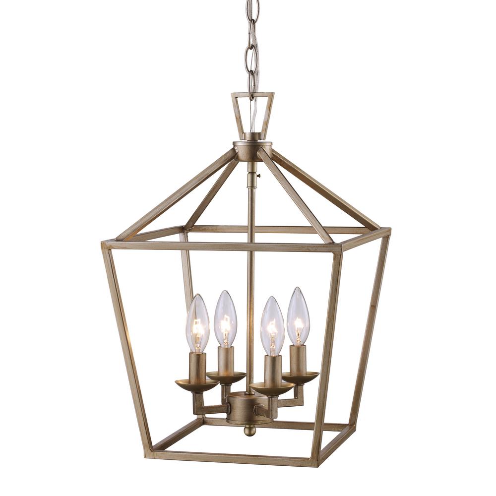 Silver Pendant Lights Lighting The Home Depot Lacey 4 Light Antique Silver Leaf Pendant