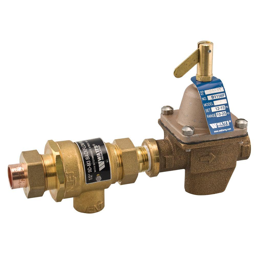 Watts 1 2 In Bronze Pressure Fpt X Sweat Boiler Fill Valve And Bronze Pressure Fpt X Sweat Boiler Fill Valve And Backflow
