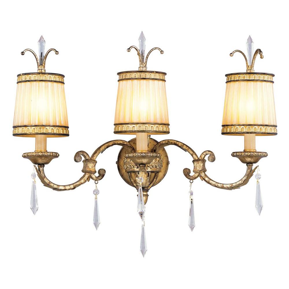 Livex Lighting 3 Light Vintage Gold Leaf Bath Vanity
