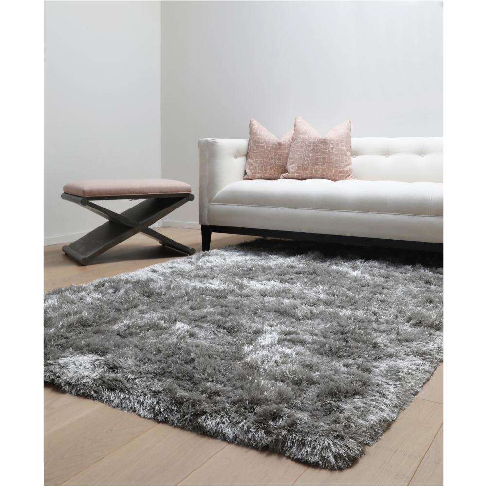 Luxe Shag Grey 5 ft. x 8 ft. Area Rug85055x8 The Home Depot