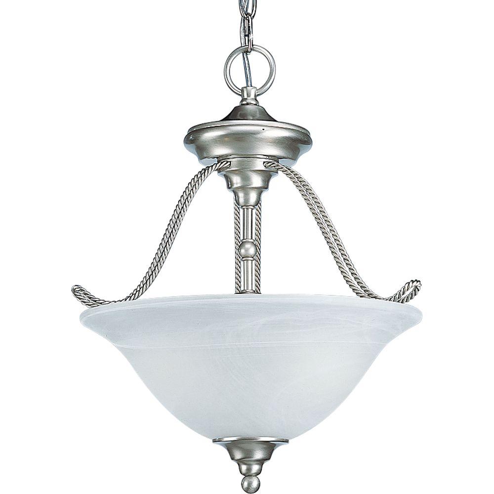 Progress Lighting Avalon 3 Light Brushed Nickel Semi Flush Mount Progress Lighting Avalon 3 Light Brushed Nickel Semi Flush Mount