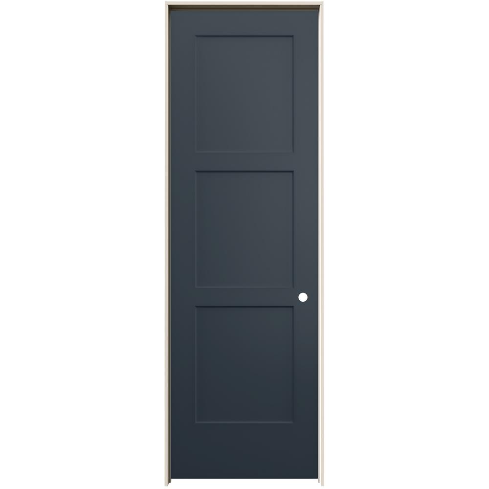 Jeld Wen 30 In X 96 In Birkdale Denim Stain Left Hand Smooth Solid Core Molded Composite Single Prehung Interior Door