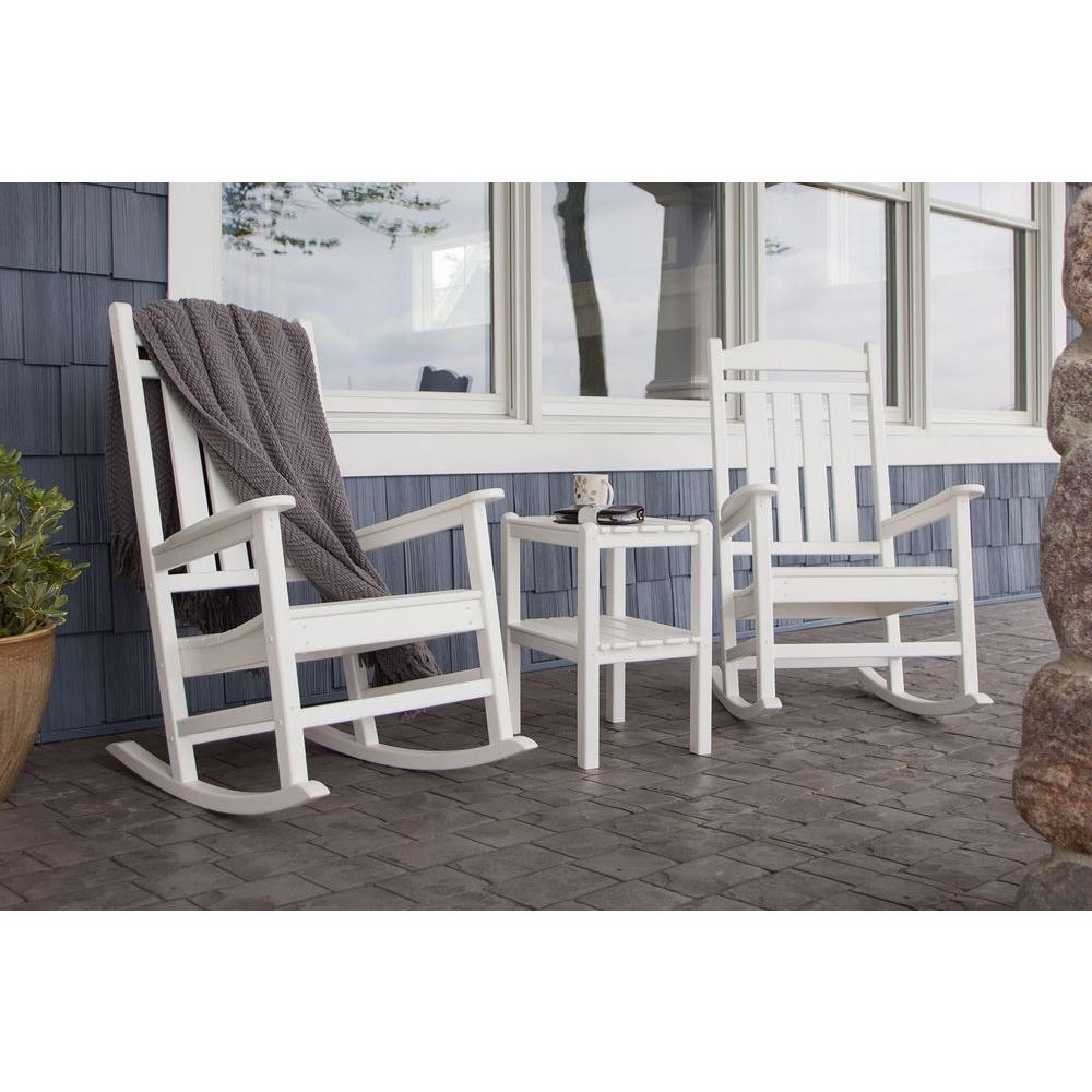 Polywood Presidential White Patio Rocker R100wh The Home Depot