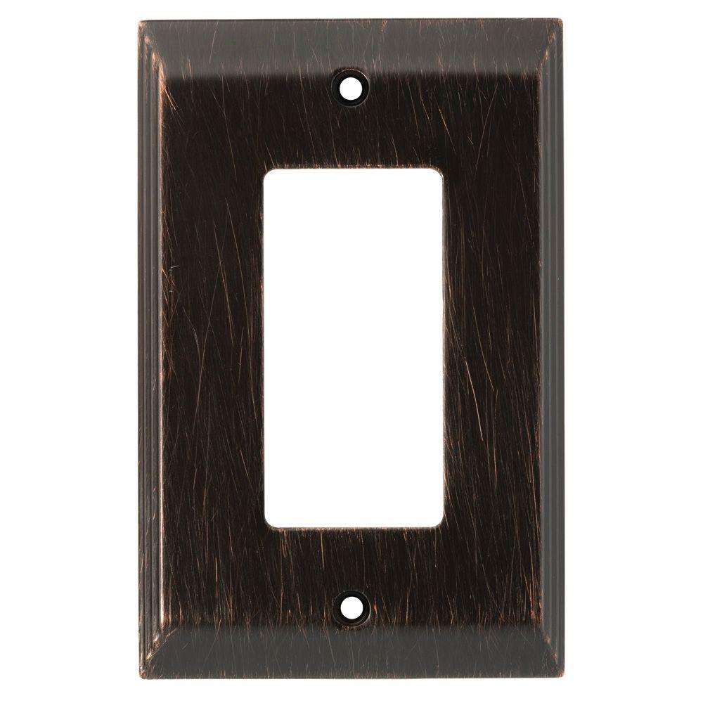Liberty Stately Decorative Single Rocker Switch Plate, Bronze