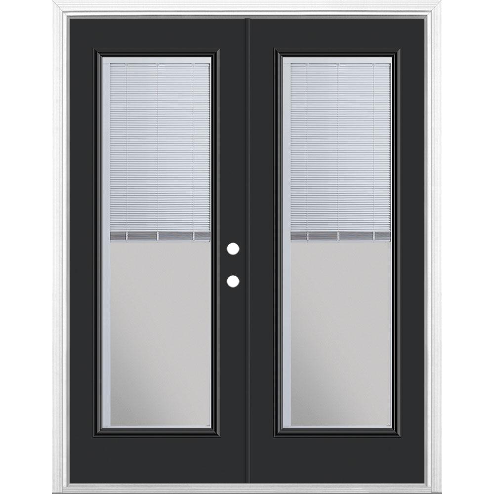 Masonite 60 in. x 80 in. Jet Black Steel Prehung LeftHand