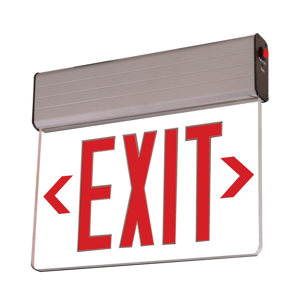 UPC 622697725587 product image for Sure-Lites EU 25-Watt Silver Integrated LED Exit Sign in Red Letters on Clear Pa | upcitemdb.com
