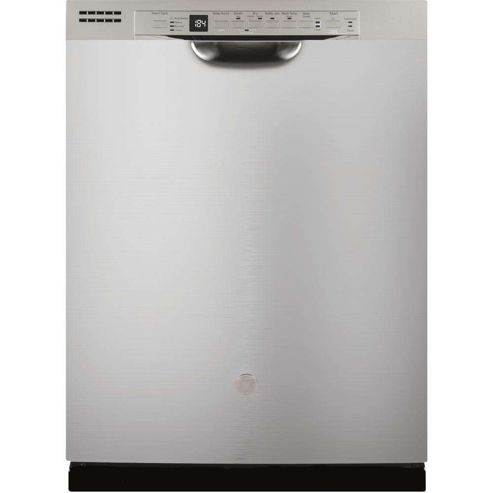GE 24 in. Front Control Built-In Tall Tub Dishwasher in Stainless Steel with Stainless Interior Door and 3rd Rack, 50 dBA