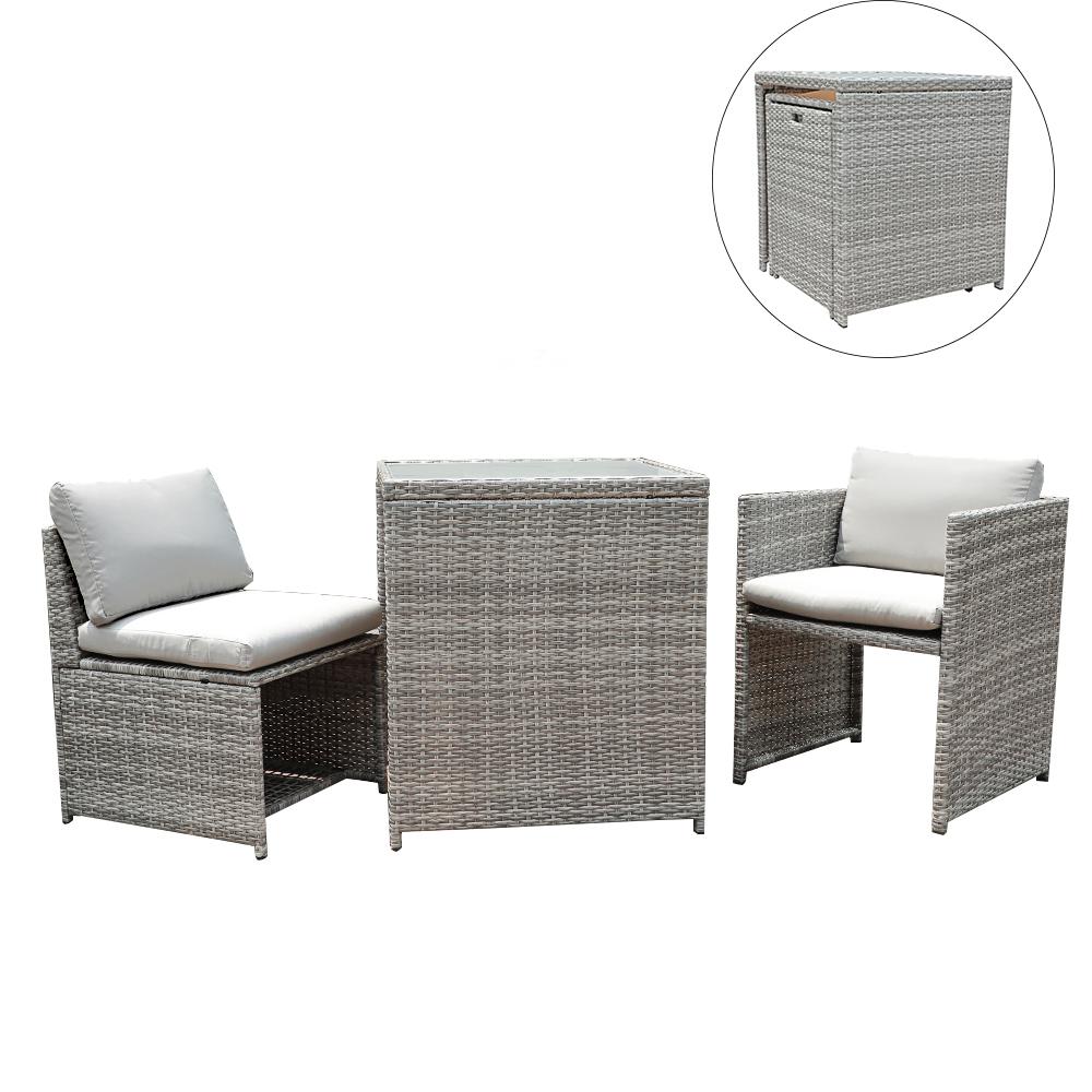 Space Saving Grey Navy Blue Oc Orange Casual Patio Porch Furniture Set 2 Piece Wicker Rattan Chairs Set With Cushion Armchair Bistro Set Dining Sets Patio Furniture Accessories